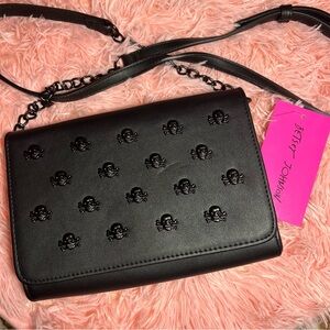 Betsey Johnson Black Skull Crossbody Bag